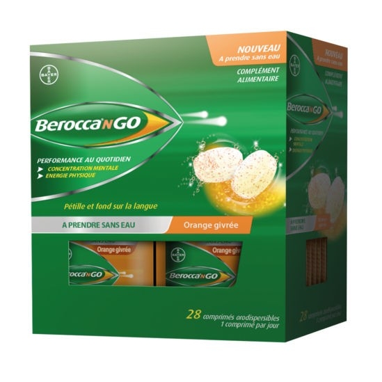 BEROCCA NGO Orange givrée 28 comprimés orodispersibles