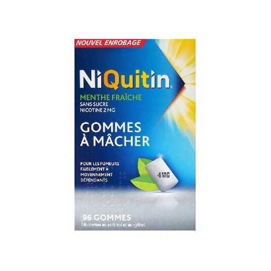 Niquitin menthe fraiche gomme à mâcher 4 mg