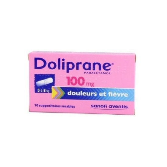 Doliprane 100mg 10 suppositoires