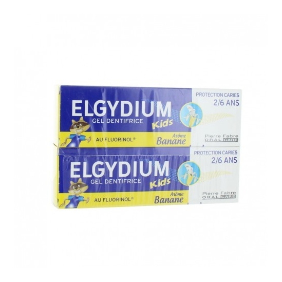 ELGYDIUM KIDS DENTIFRICE GOUT BANANE 2-6 ANS 50ML x2