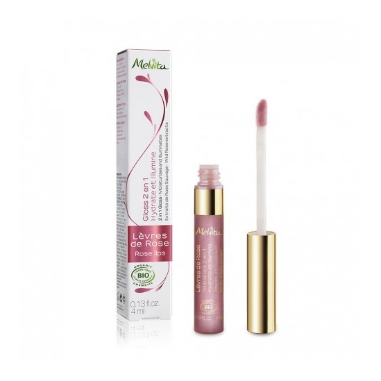 MELVITA GLOSS LEVRES DE ROSE 4ML