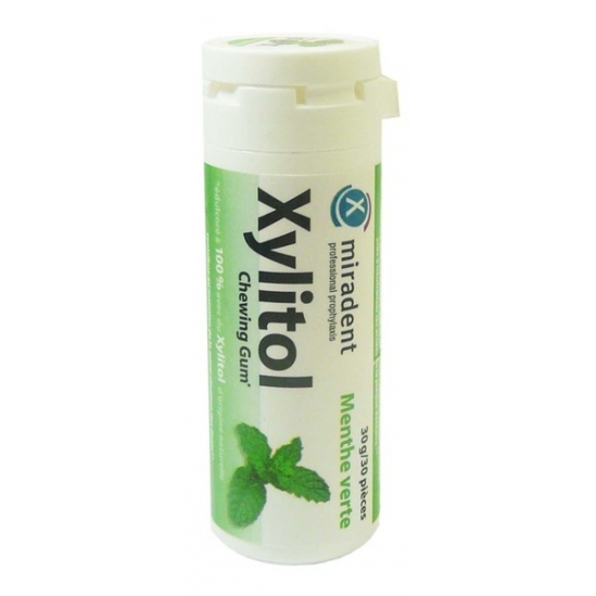 MIRADENT XYLITOL CHEWING GUM MENTHE VERTE 30G