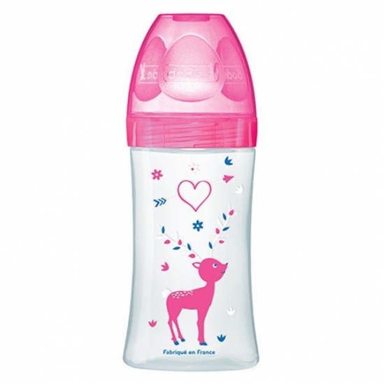 Dodie Biberon Sensation+ Fushia Tétine Plate Large 270 ml 