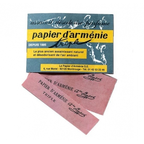 Papier d'Arménie Carnet triple douze lamelles 12 feuilles