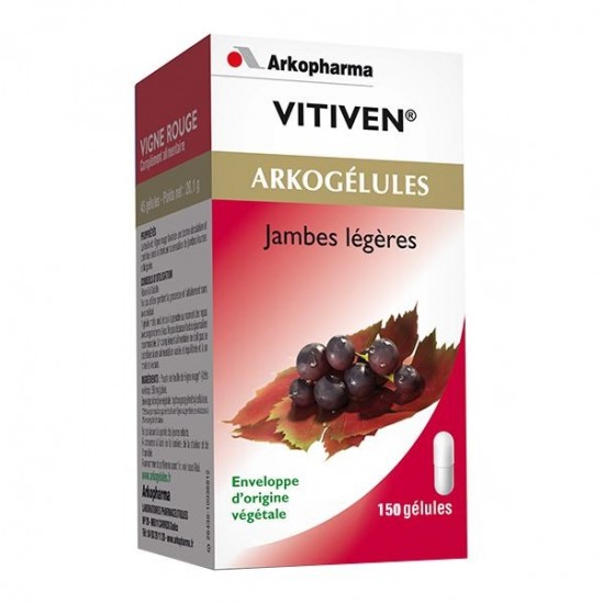 Arkogelules Vignes Rouges Vitiven Jambes Légères 150 gélules 