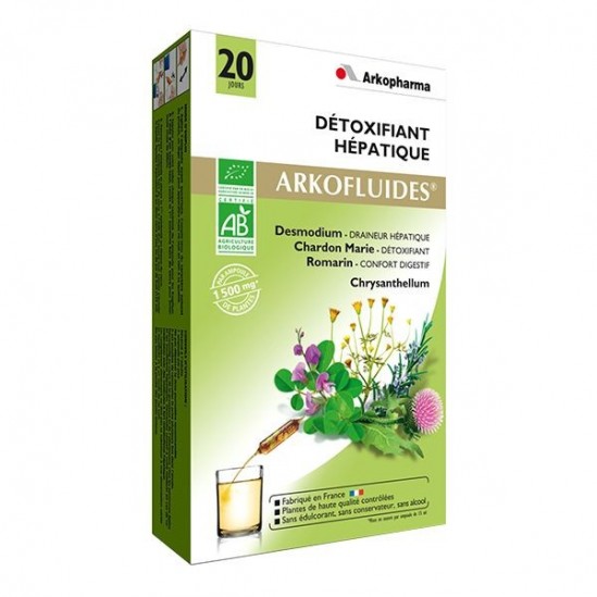 Arkopharma Arkofluides Détoxifiant Hépatique 20 Ampoules