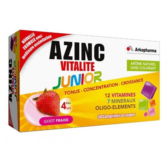 AZINC VITALITE  JUNIOR FRAISE 30CP NSFP