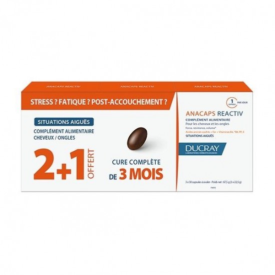 Ducray Anacaps Reactiv Lot de 3 x 30 Capsules