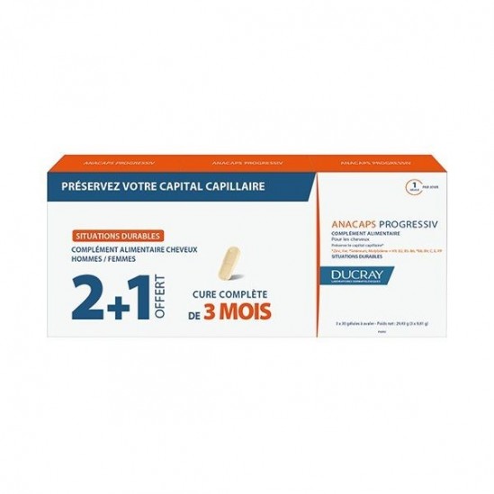 Ducray Anacaps Progressiv Lot de 3 x 30 Gélules