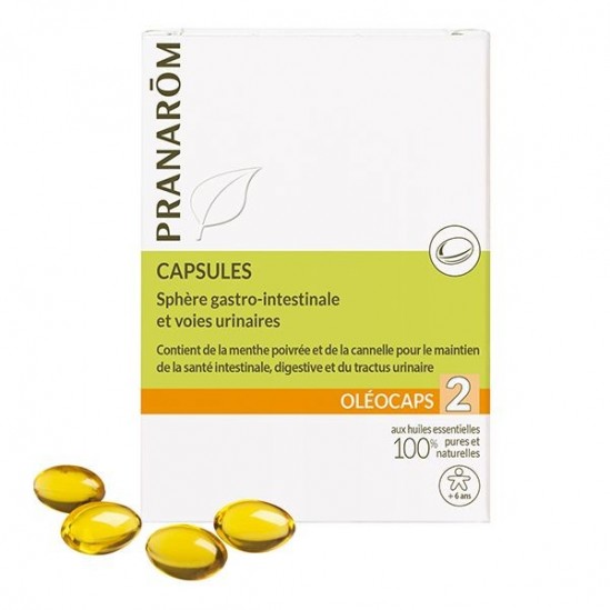 Pranarôm oléocaps 2 sphère gastro-intestinale et voies urinaires 30 capsules