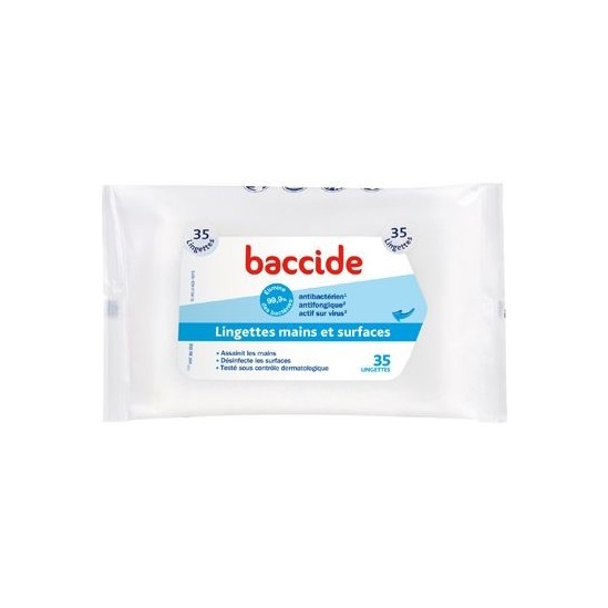 Baccide lingettes mains et surfaces - Boite de 35