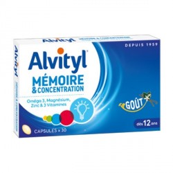 Alvityl mémoire et concentration 30 capsules