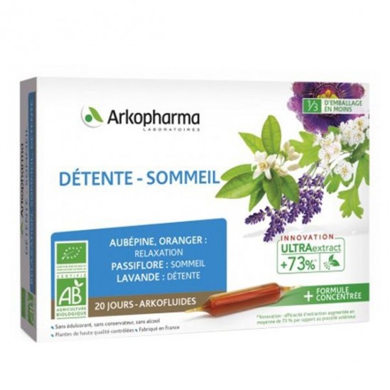 Arkofluide bio détente - sommeil 20x10ml ampoules Arkofluide bio détente - sommeil 20x10ml ampoules