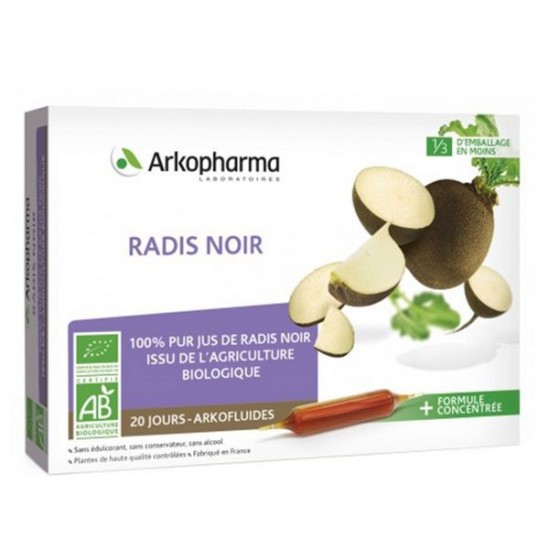 Arkofluide bio radis noir 20x10ml ampoules