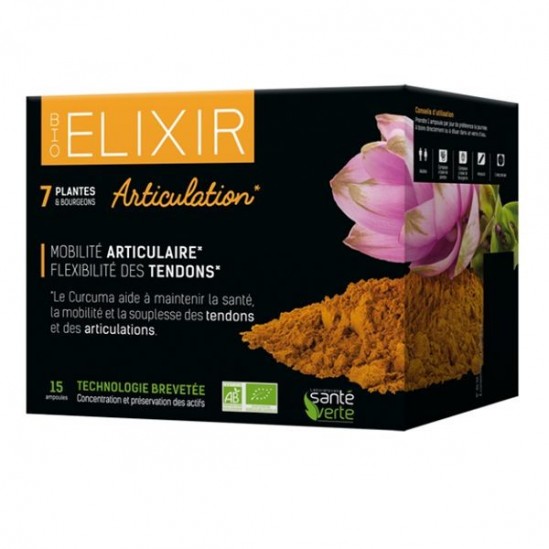 Santé Verte bio elixir articulations 15 ampoules