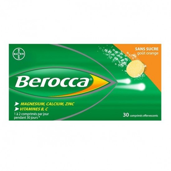 Berocca sans sucre 30 comprimés effervescents