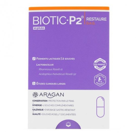 Aragan biotic P2 restaure ferments lactiques 10 gélules Aragan biotic P2 restaure ferments lactiques 10 gélules