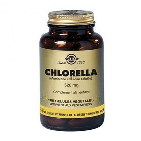 Solgar chlorella 100 gélules végétales 520mg Solgar chlorella 100 gélules végétales 520mg
