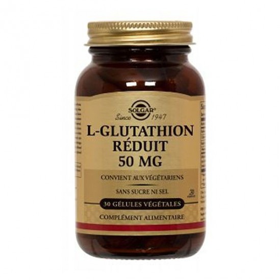 Solgar l-glutathion réduit 50mg 30 gélules végétales Solgar l-glutathion réduit 50mg 30 gélules végétales