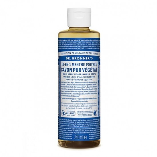 Eolys dr bronner's savon liquide menthe poivrée 240ml