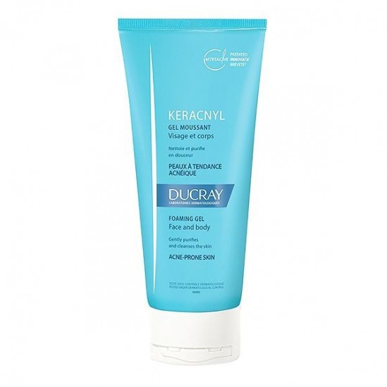 Ducray keracnyl gel moussant visage et corps 200ml