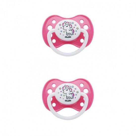 Dodie Sucette Anatomique Silicone Avec Anneau Collection Girly 6 Mois Et Plus X2 