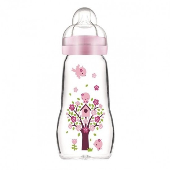 MAM Biberon Verre +2mois 260ml - Rose