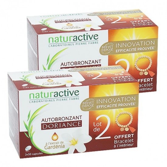 Naturactive doriance solaire autobronzant 2 boîtes de 30 + bracelet offert