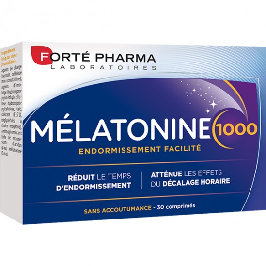 Forté Pharma melatonine 1000 endormissement facilité 30 comprimés