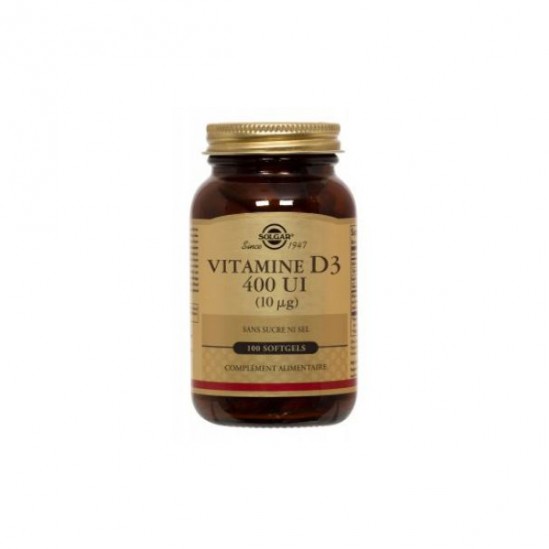 Solgar vitamine D3 400 UI vitamines 250 Gélules