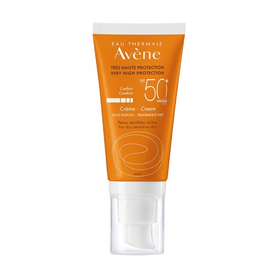 Avène Crème SPF 50+ sans parfum protection solaire tube pompe 50ml