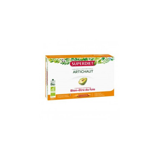 Superdiet Artichaut bio complément alimentaire 20 ampoules 300ml