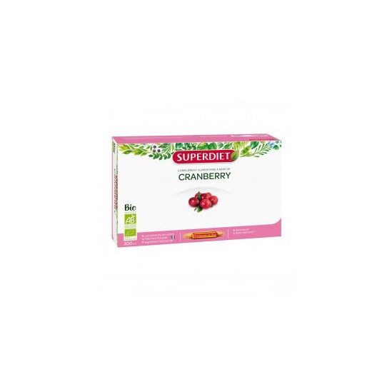 Superdiet Cranberry canneberge bio complément alimentaire 20 ampoules 300ml