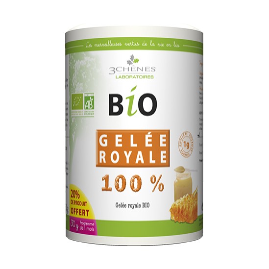 3 Chênes Gelée royale bio pot de 30g