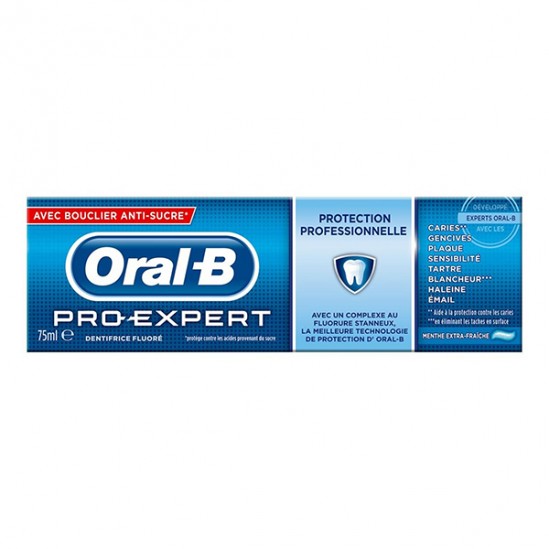 Oral B pro expert protection professionnelle menthe extra fraîche dentifrice tube 75ml