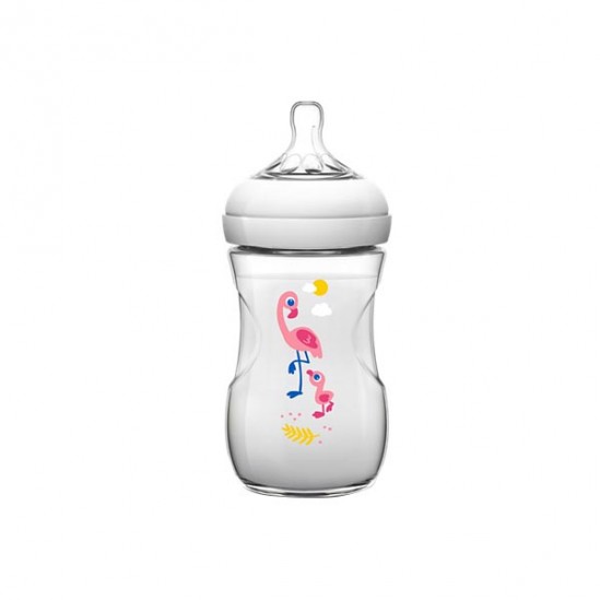 AVENT BIB NATURAL FLAMANT 260ML