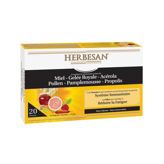 HERBESAN PROPOLIS+GELEE ROY 15ML AMP20