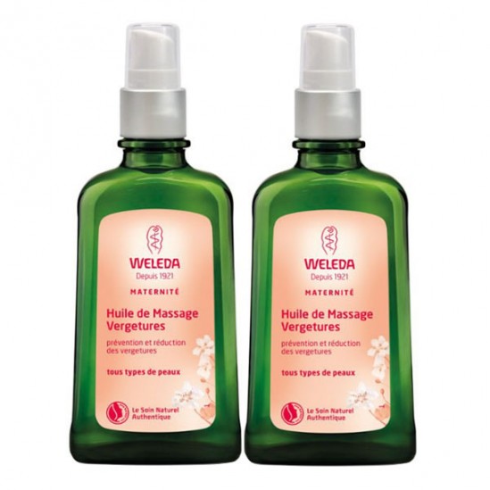 Weleda huile de massage vergetures lot 2x100ml