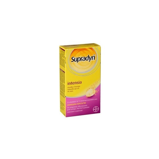 Supradyn intensia vitamines et minéraux Q10 et fer 30 comprimés effervescents