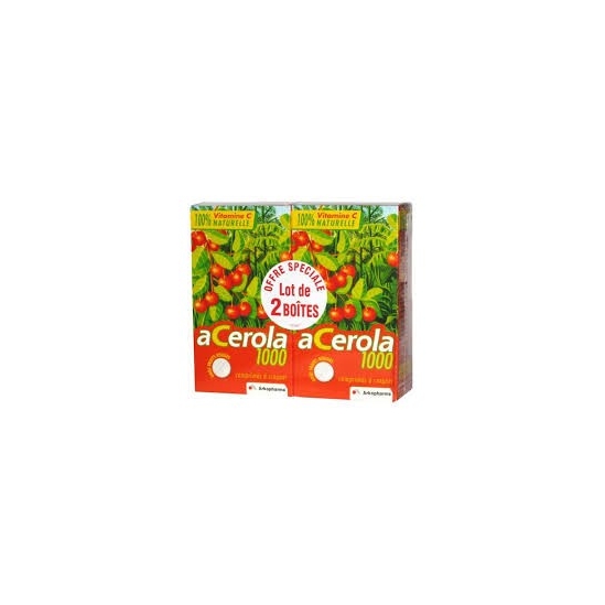 Arkopharma acerola 1000 lot de 2 x 30 comprimés