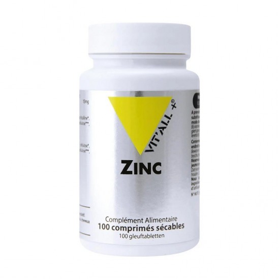 Vitall+ zinc 30mg bisglycinate 100 comprimés secables Vitall+ zinc 30mg bisglycinate 100 comprimés secables