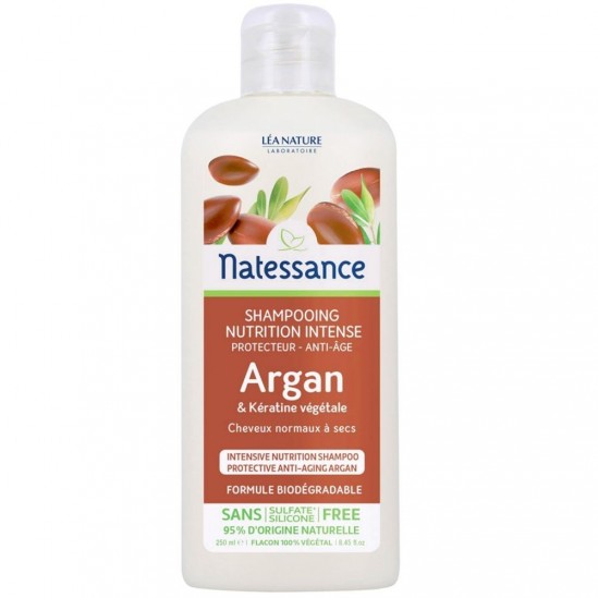 Natessance - Shampooing À l'Argan et à la Kératine Végétale, 250ml Natessance - Shampooing À l'Argan et à la Kératine Végétale, 250ml