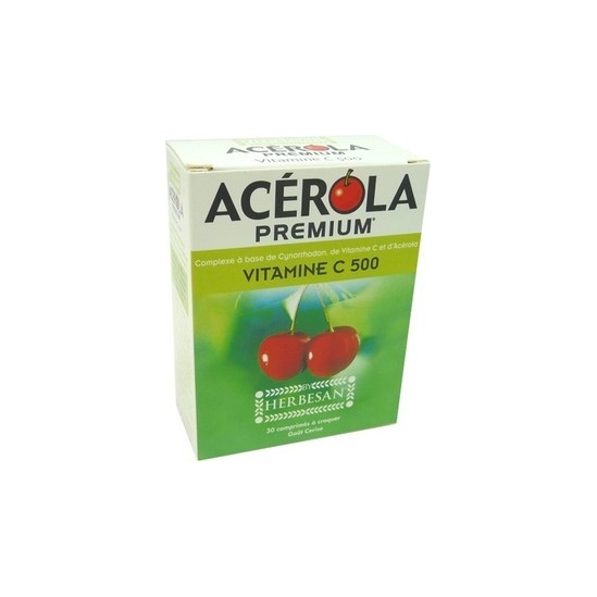 Herbesan acérola premium vitamine c 500 30 comprimés