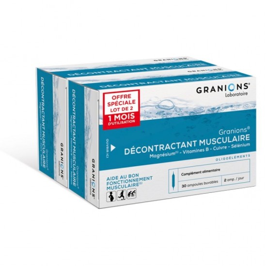 Granions Décontractant Musculaire 2x30 ampoules Granions Décontractant Musculaire 2x30 ampoules