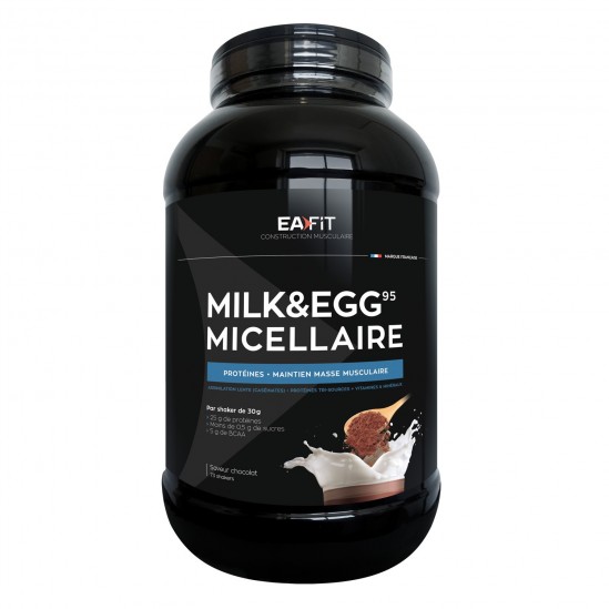 Eafit Construction Musculaire Saveur Chocolat Milk & Egg 95 Micellaire 2,2 kg Eafit Construction Musculaire Saveur Chocolat Milk & Egg 95 Micellaire 2,2 kg