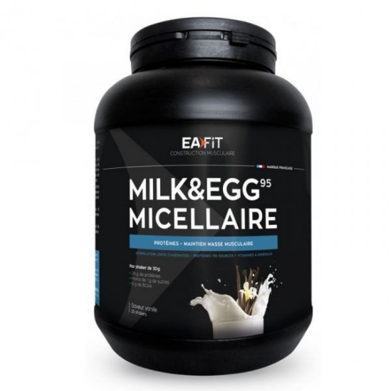 Eafit Construction Musculaire Saveur Vanille Milk & Egg 95 Micellaire 750 g Eafit Construction Musculaire Saveur Vanille Milk & Egg 95 Micellaire 750 g