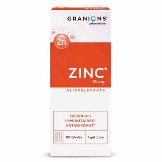 Granions zinc 15mg 60 gélules 15g Granions zinc 15mg 60 gélules 15g