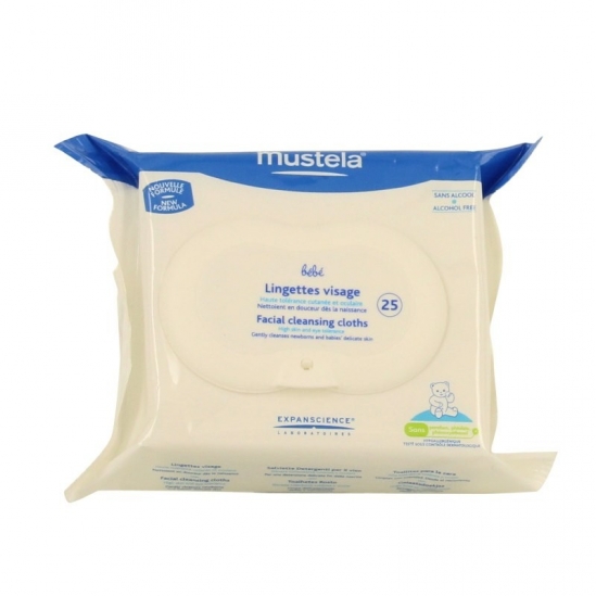 Mustéla bébé physiobébé lingettes visage 25 lingettes