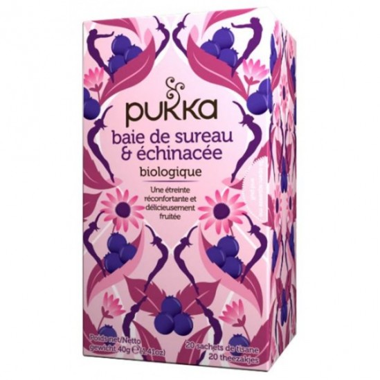 Pukka infusion de baie de sureau et échinacée bio 20 sachets Pukka infusion de baie de sureau et échinacée bio 20 sachets