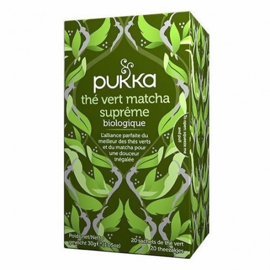 Pukka thé vert matcha suprême bio 20 sachets Pukka thé vert matcha suprême bio 20 sachets